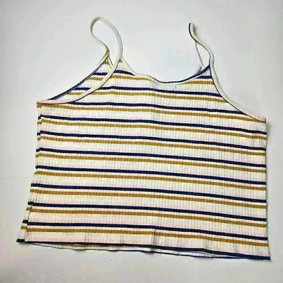 American Eagle Outfitters 90s Y2K Striped Cropped Spagetti Strap Cami Size XXL - Picture 5 of 5